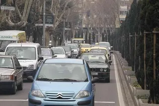 Importantes atascos en el tráfico como consecuencia de las obras de la plaza España