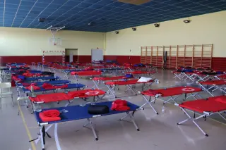 El polideportivo de Bermillo de Sayago queda vacío tras acoger a cerca de 200 personas durante las pasadas noches