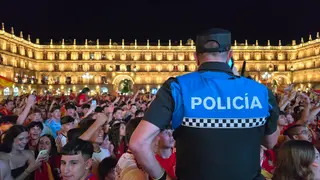 Policía Local durante el partido