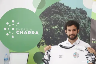 Candelas en la presentación con el Salamanca CF UDS