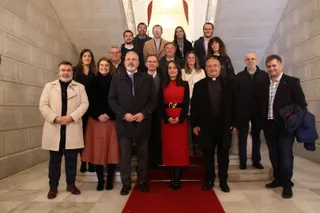 Carmen Seguín, recibe a los asistentes al encuentro de Juntas de Cofradías y Hermandades de Castilla y León