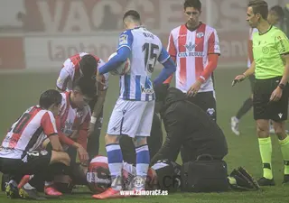 Diego Hernández, lesionado ante la Real Sociedad / FOTO ZAMORA CF