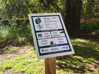 Cartel colocado en 23 especies de árboles de Salamanca