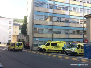 Ambulancia en el hospital Virgen del Castañar de Béjar