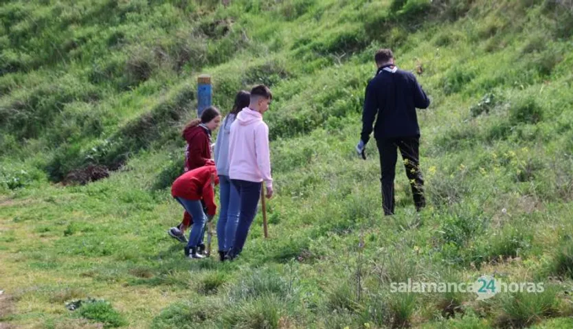 Recogida de basuraleza y plantación de árboles en torno al Volcan de Garrido