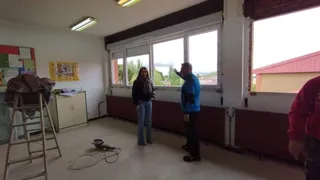 Obras de sustitución de seis ventanas en el colegio Miguel Hernández