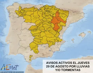 Previsión de la AEMET para este jueves