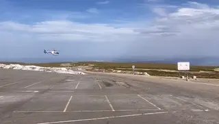 Helicóptero presente en el rescate de un escalador en La Covatilla