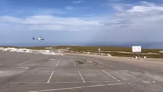 Helicóptero presente en el rescate de un escalador en La Covatilla