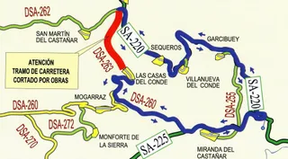 La carretera entre la DSA-262 y Las Casas del Conde permanecerá cerrada desde el próximo lunes hasta el 31 de agosto