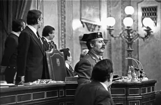 Antonio Tejero durante el golpe de estado. EP