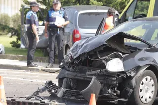 Accidente en la glorieta Ruta de la Plata