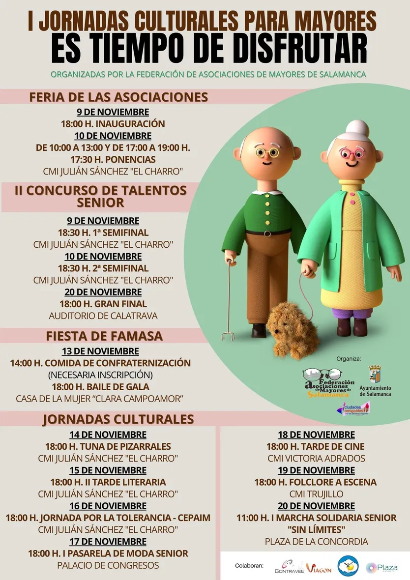FAMASA I JORNADAS CULTURALES PARA MAYORES ES TIEMPO DE DISFRUTAR