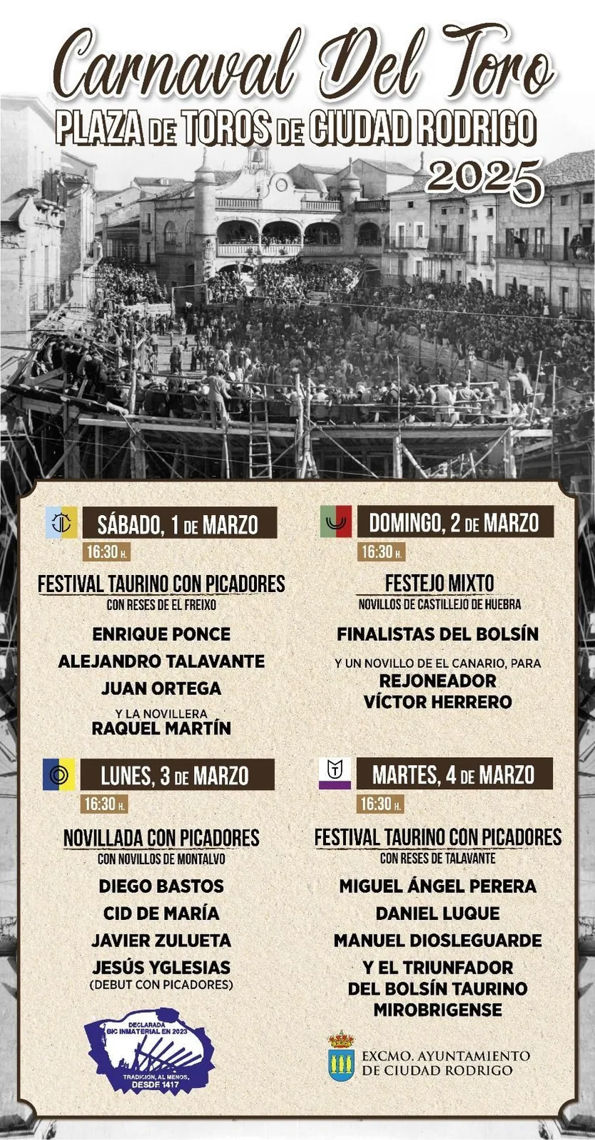 Cartel del Carnaval del Toro de Ciudad Rodrigo