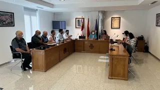 Un momento de la reunión de la Junta local de Seguridad de Peñaranda