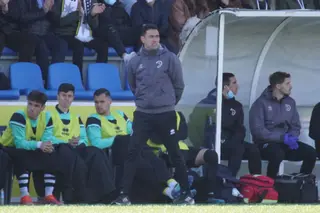 Dani Mori, en el choque ante el Racing de Santander | FOTO SALAMANCA24HORAS.COM