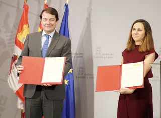 Eduardo Margareto / ICAL . El presidente de la Junta de Castilla y León, Alfonso Fernández Mañueco, se reúne con la ministra de Derechos Sociales y Agenda 2030, Ione Belarra
