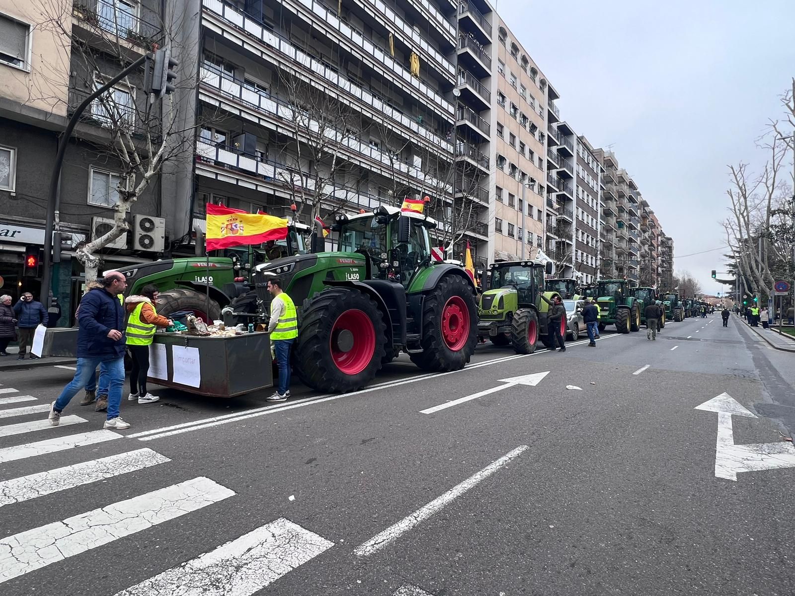 Retenciones en el centro de Salamanca por la protesta agraria