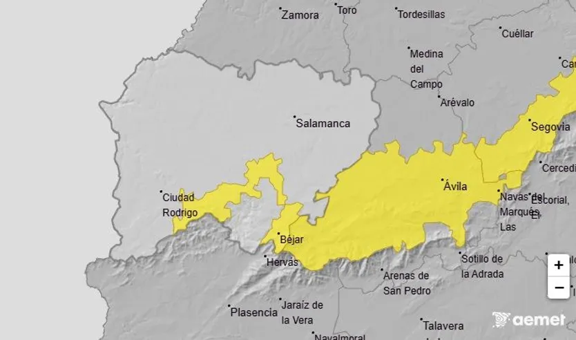 Aviso amarillo por deshielos en parte de la provincia de Salamanca para este domingo 1 de febrero