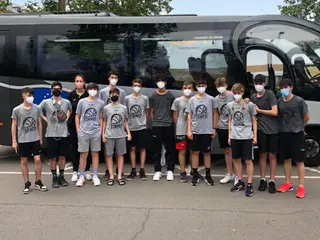 Jugadores del CB Tormes antes de viajar hasta Betanzos