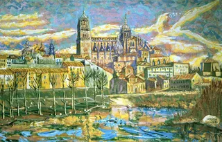 Vista de Salamanca desde el río Tormes, 1980