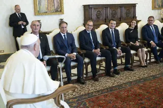 Carlos García Carbayo ante el Papa Francisco
