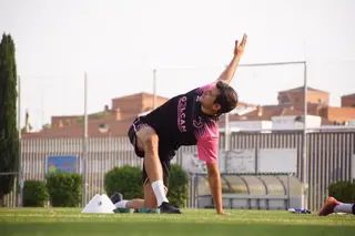 De la Nava, en el primer entrenamiento de Unionistas | FOTO SALAMANCA24HORAS.COM