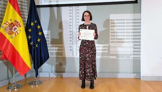 Marina Fernández Galán, científica, ganadora del 2º Premio del XX Certamen Universitario ‘Arquímedes’ de Introducción a la Investigación Científica. Foto USAL