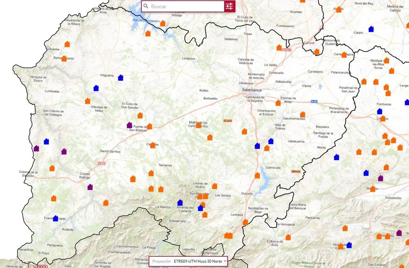 mapa rehabitare en salamanca. Fuente Consejería de Fomento JCyL
