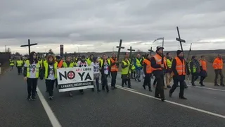 300 vecinos burgaleses se movilizan por la liberación de la AP-1 y en recuerdo de la última víctima de 2016