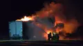 Los bomberos de Salamanca extinguen un fuego en la rotonda de Buenos Aires
