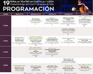 Programación Feria de Teatro Castilla y León-Ciudad Rodrigo 2016