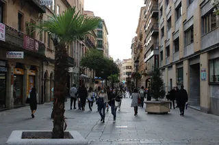 Gente, otoño, calle toro