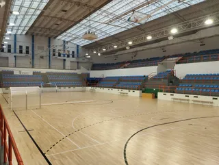 Renovación iluminación pista pabellón Alamedilla | FOTO AYUNTAMIENTO DE SALAMANCA