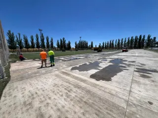 Renovación césped campo de fútbol de Carbajosa