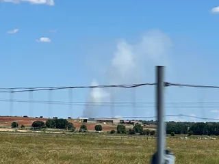 Imagen del incendio registrado en San Pedro de Rozados en sus inicios