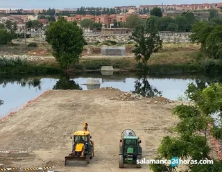 Siguen a buen ritmo las obras de la pasarela peatonal que comunicará Tejares y Huerta Otea