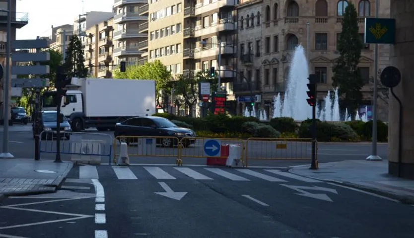 El acceso a la avenida de Italia desde la Puerta de Zamora, cortada al tráfico durante las próximas semanas