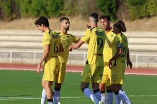 El Mérida celebra un gol ante Unionistas en el Memorial UDS | FOTO UNIONISTAS CF