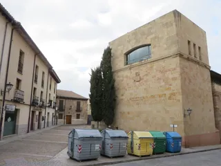 Contendedores en la calle Cervantes de Salamanca. FOTO: Ciudadanos por la Defensa del Patrimonio de Salamanca