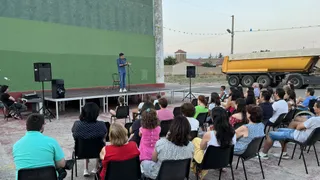 Un momento de la actuación de Luis Larrodera en El Campo de Peñaranda