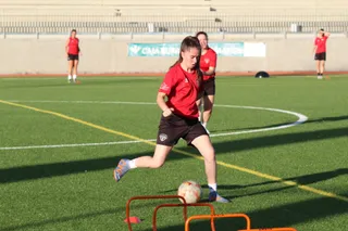 Luna, en el primer entrenamiento del CD Salamanca Fútbol Femenino | FOTO CARLOS HERNÁNDEZ