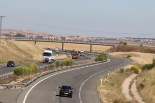 Accidente en la A-50 en Calvarrasa de Abajo