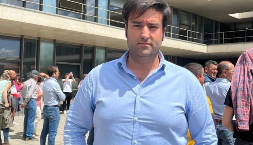 Jacinto Sánchez, portavoz de ‘Ganaderos Unidos’ en Salamanca, en la concentración de ganaderos de este pasado lunes, 5 de junio de 2023. Foto S24H