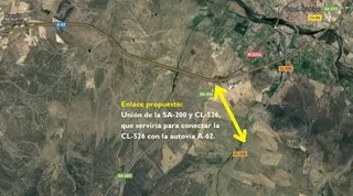 Enlace propuesto de la CL-526 con autovía través de la SA-200