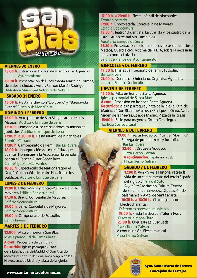Programa de San Blas en Santa Marta