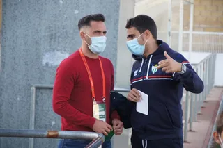 Mario Sánchez y Jonathan Martín, antes del inicio del duelo / FOTO SALAMANCA24HORAS.COM