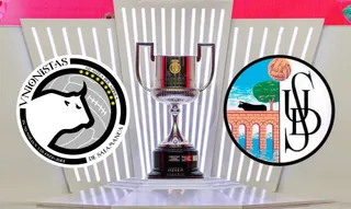 Copa del Rey con los escudos del Salamanca CF UDS y Unionistas