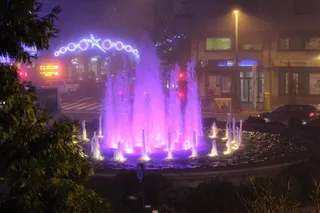 Fuente de la Puerta de Zamora iluminada en apoyo del Síndrome de Dravet
