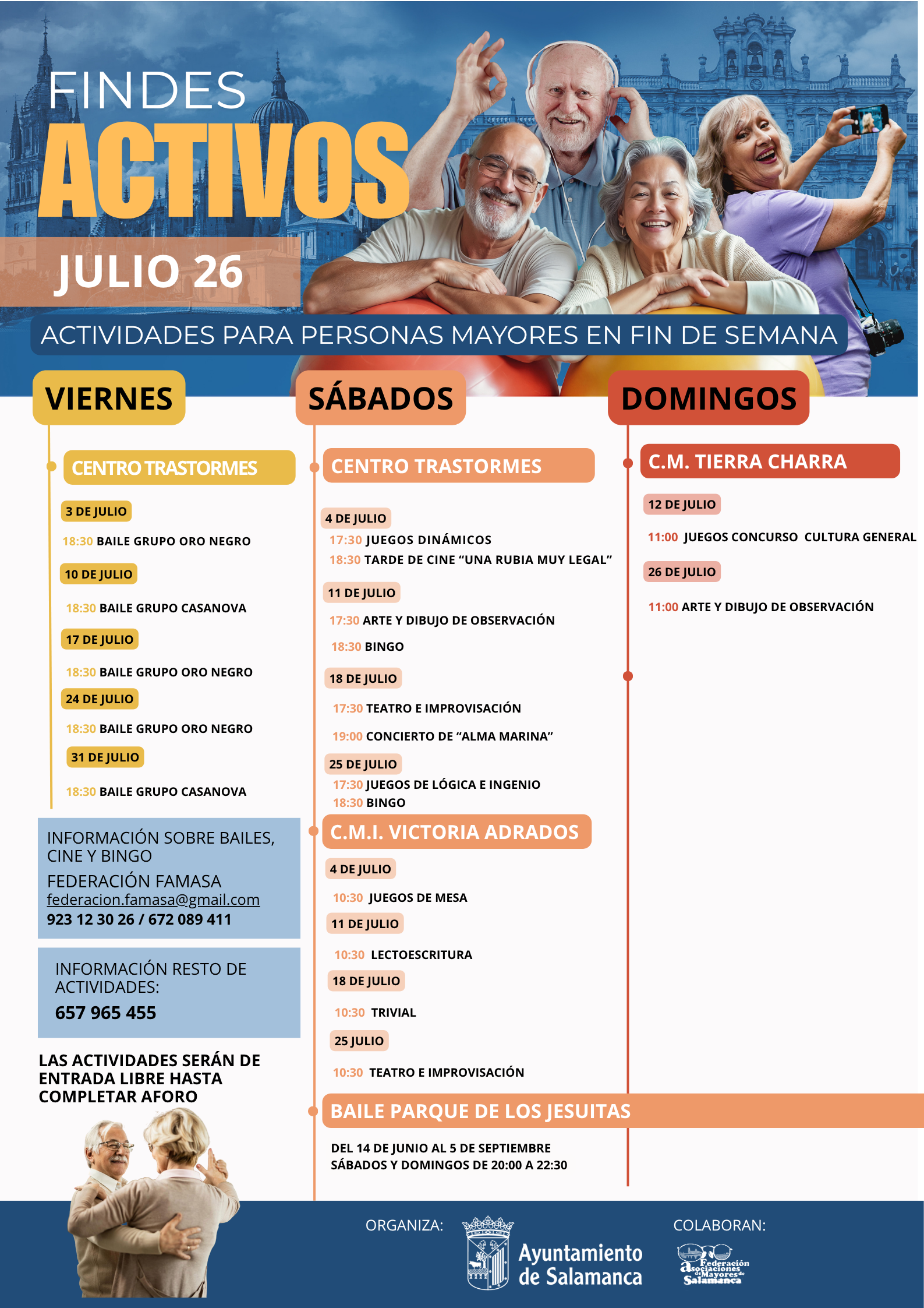 Cartel 'Findes Activos' de julio - Ayuntamiento de Salamanca 
